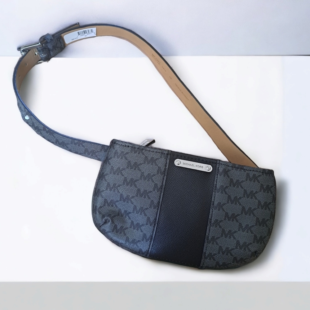 Michael Kors Women's Fannie Pack, Black/Grey, Size Small/Medium NWT